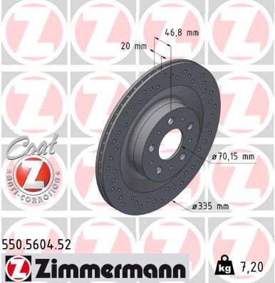 Bremsscheibe ZIMMERMANN 550.5604.52
