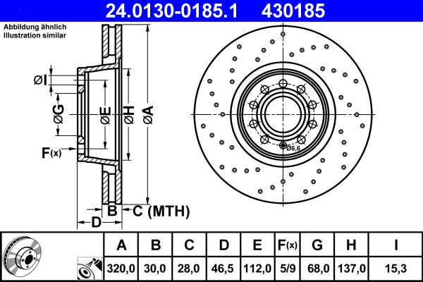 Bremsscheibe ATE 24.0130-0185.1
