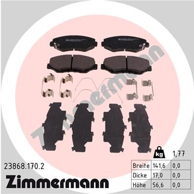 Bremsbelagsatz Bremsbeläge ZIMMERMANN 23868.170.2