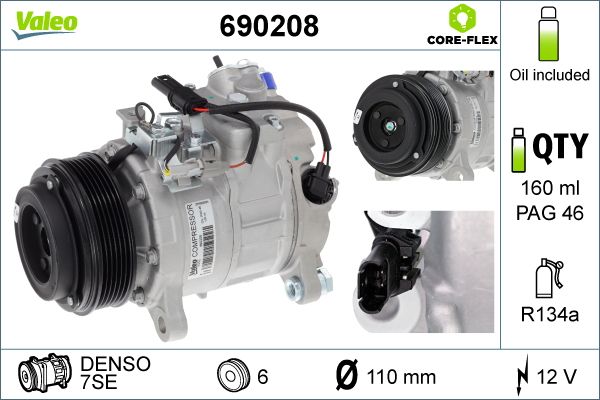 Kompressor, klimatanläggning VALEO 690208