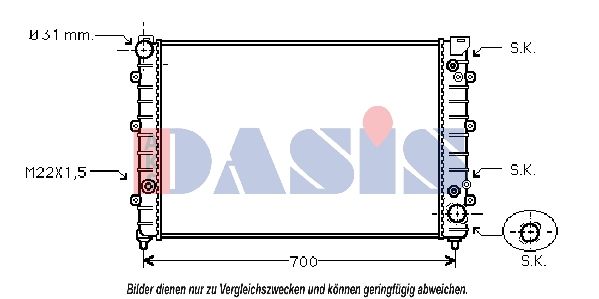 Kühler, Motorkühlung AKS DASIS 480070N