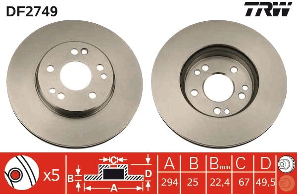 Bremsscheibe TRW DF2749