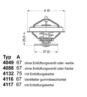 Kühlwasserthermostat WAHLER 4088.87D