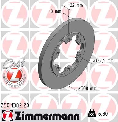 Bremsscheibe ZIMMERMANN 250.1382.20