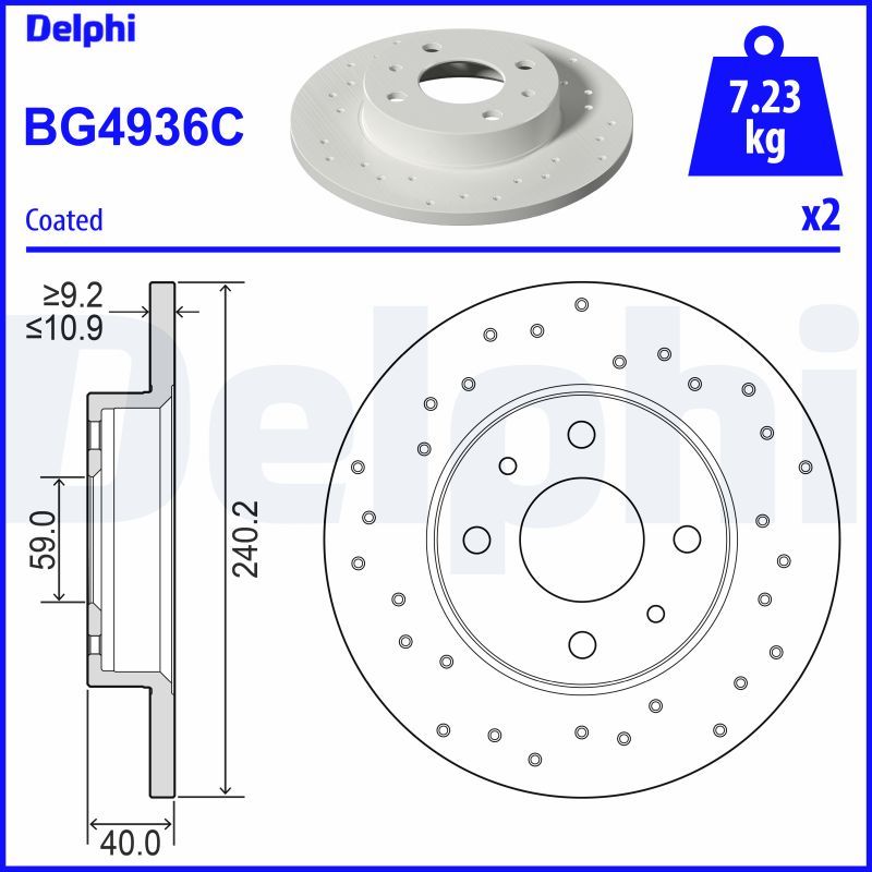 Bremsscheibe DELPHI BG4936C