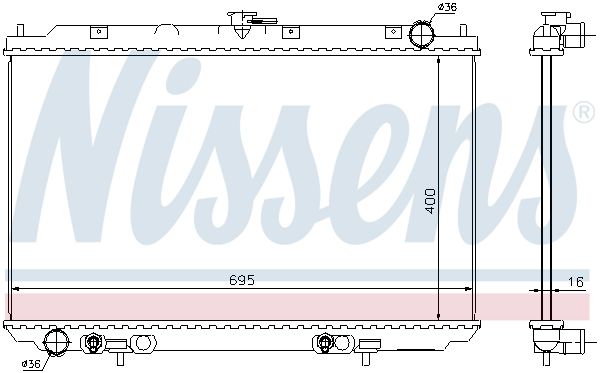 Kühler, Motorkühlung NISSENS 68725
