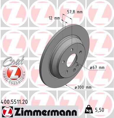 Bremsscheibe ZIMMERMANN 400.5511.20