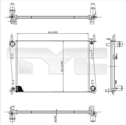 Kühler, Motorkühlung TYC 710-0031
