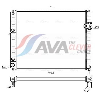 Kühler, Motorkühlung AVA QUALITY COOLING DN2482