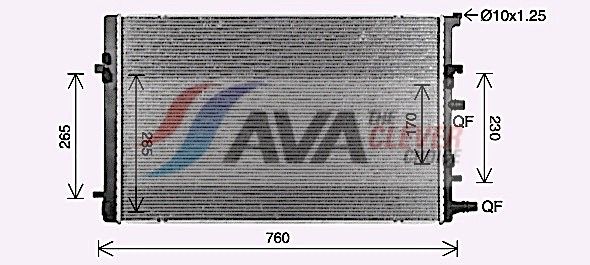 Kühler, Motorkühlung AVA QUALITY COOLING RT2682