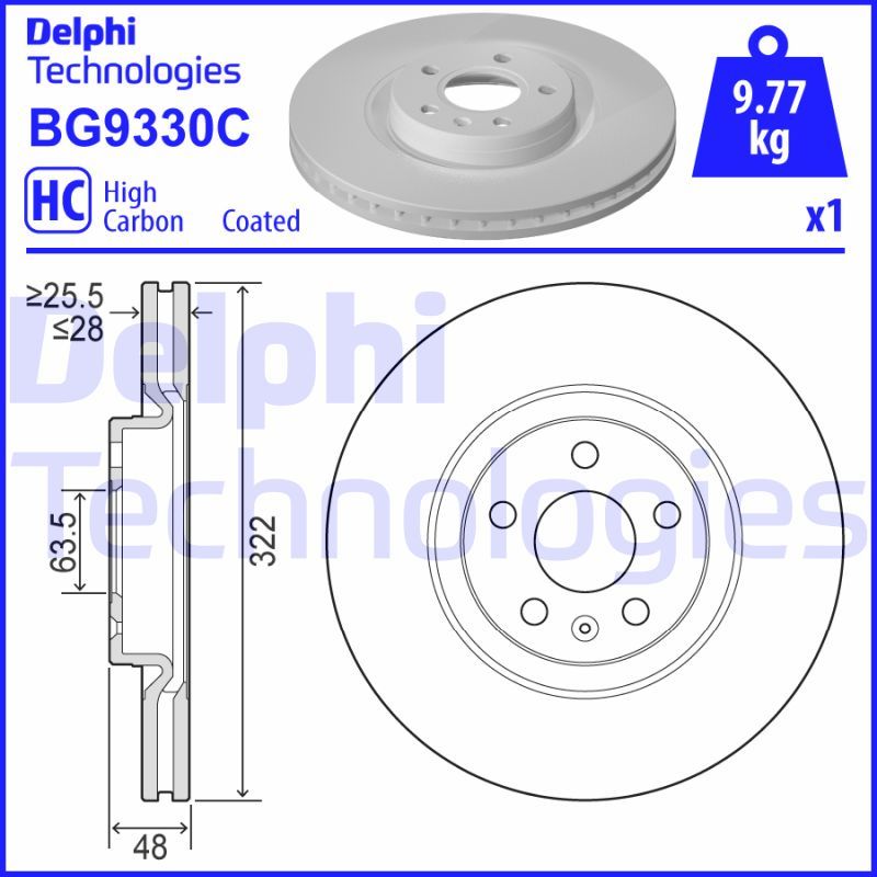 Bromsskiva DELPHI BG9330C