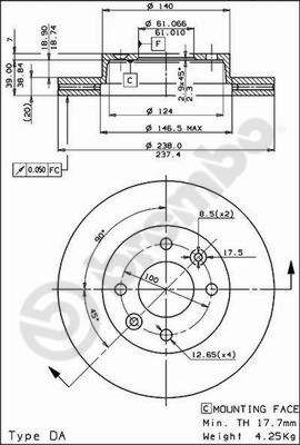Bremsscheibe BREMBO 09.4925.10