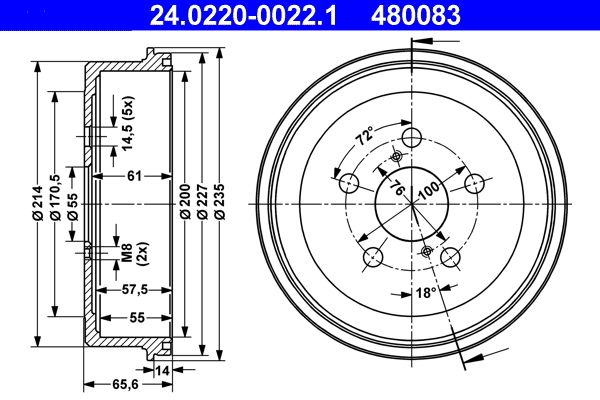 Bremstrommel ATE 24.0220-0022.1