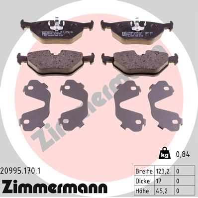 Bremsbelagsatz Bremsbeläge ZIMMERMANN 20995.170.1