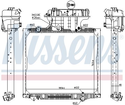 Kühler, Motorkühlung NISSENS 62875