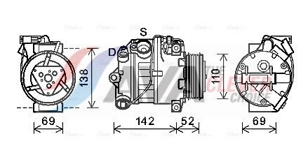 Kompressor, Klimaanlage AVA QUALITY COOLING BWAK442