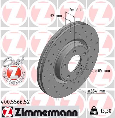 Bremsscheibe ZIMMERMANN 400.5566.52