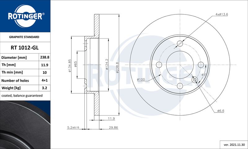 Bremsscheibe ROTINGER rt 1012-gl