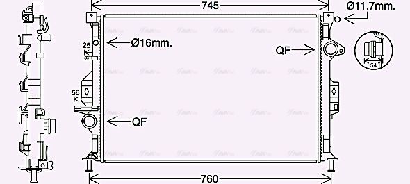 Kühler, Motorkühlung AVA QUALITY COOLING fd2639