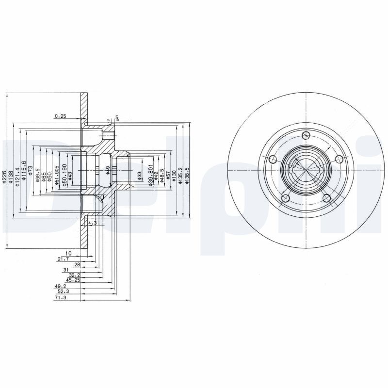 Bremsscheibe DELPHI BG2714