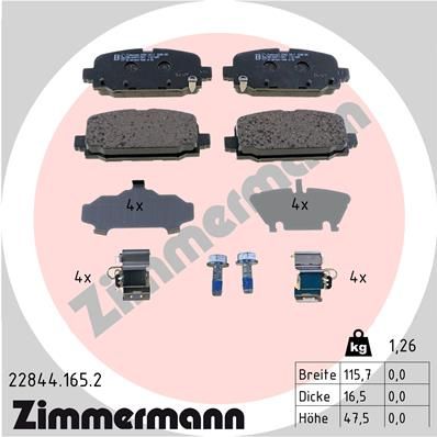 Bremsbelagsatz Bremsbeläge ZIMMERMANN 22844.165.2