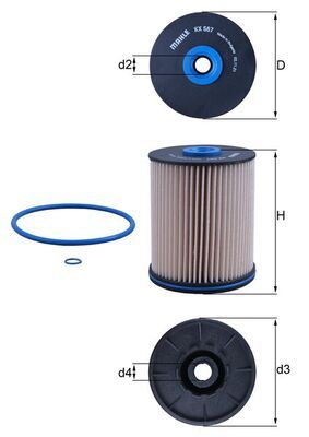 Kraftstofffilter MAHLE KX567D