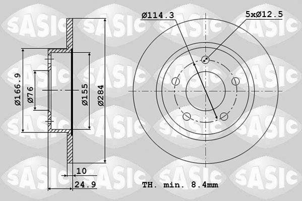 Bremsscheibe SASIC 6106222