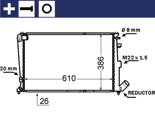 Kühler, Motorkühlung MAHLE CR1429000S