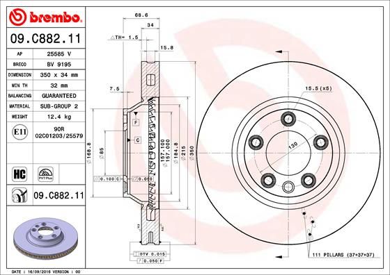 Bremsscheibe BREMBO 09.C882.11