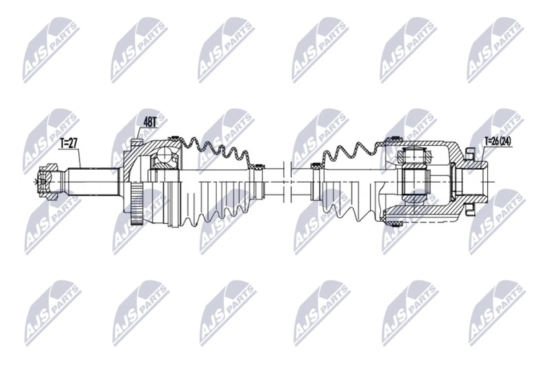 Antriebswelle (Gelenkwelle) NTY NPW-HY-652