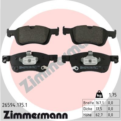 Bremsbelagsatz Bremsbeläge ZIMMERMANN 26594.175.1