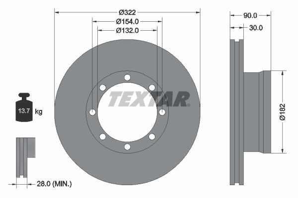 Bremsscheibe TEXTAR 93058800