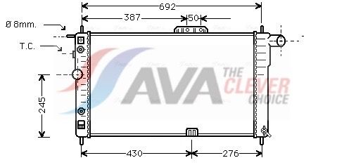 Kühler, Motorkühlung AVA QUALITY COOLING DW2003