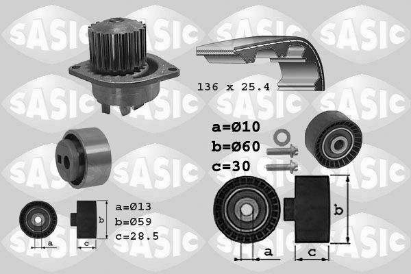 Wasserpumpe + Zahnriemensatz SASIC 3900017