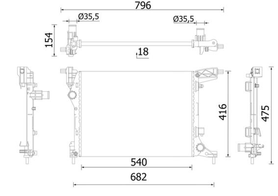 Kühler, Motorkühlung MAHLE CR2420000S