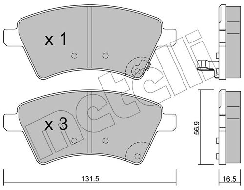 Bremsbelagsatz, Scheibenbremse METELLI 22-0702-0
