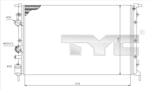Kühler, Motorkühlung TYC 728-0027