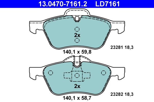 Bremsbelagsatz, Scheibenbremse ATE 13.0470-7161.2