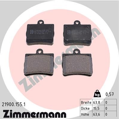 Bremsbelagsatz Bremsbeläge ZIMMERMANN 21900.155.1