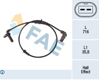 Sensor, Raddrehzahl FAE 78489