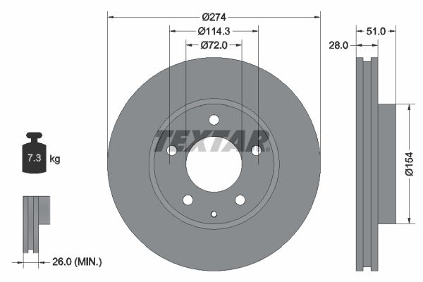 Bremsscheibe TEXTAR 92079200