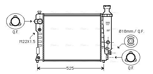Kühler, Motorkühlung AVA QUALITY COOLING pe2124