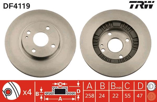 Bremsscheibe TRW DF4119