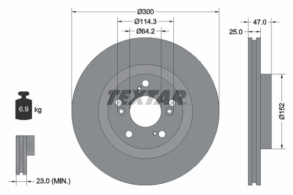 Bremsscheibe TEXTAR 92125000