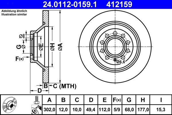Bremsscheibe ATE 24.0112-0159.1
