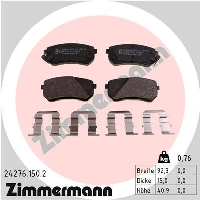 Bremsbelagsatz Bremsbeläge ZIMMERMANN 24276.150.2