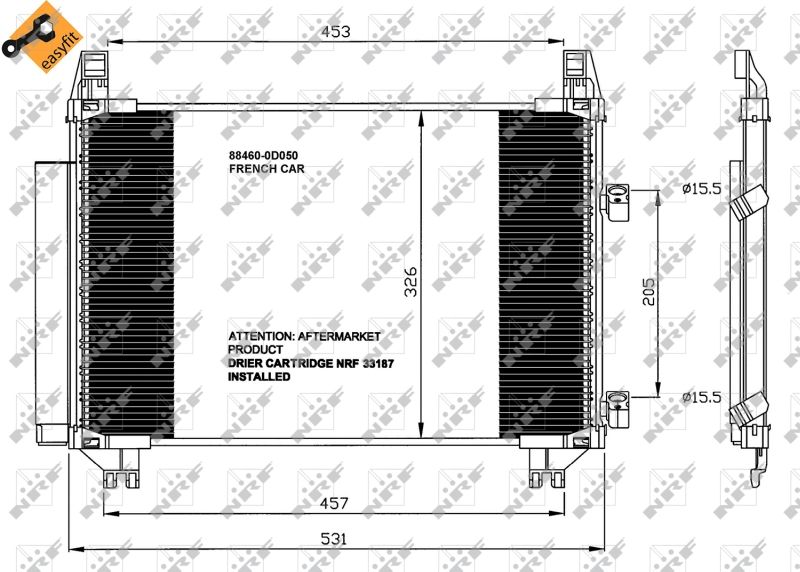 Kondensator, Klimaanlage NRF 35653
