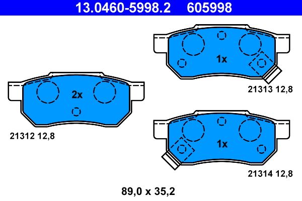Bremsbelagsatz, Scheibenbremse ATE 13.0460-5998.2