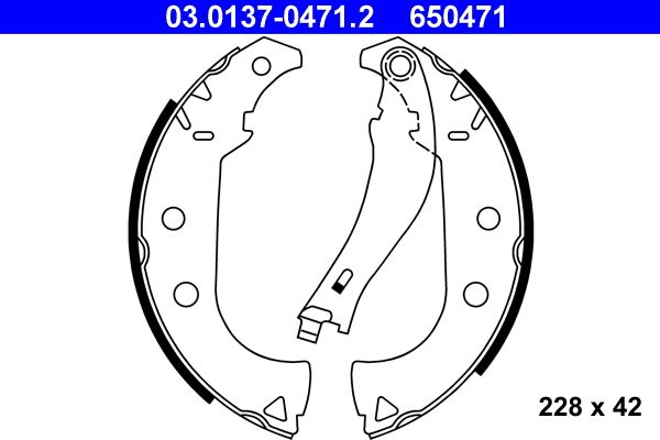 Bremsbackensatz ATE 03.0137-0471.2