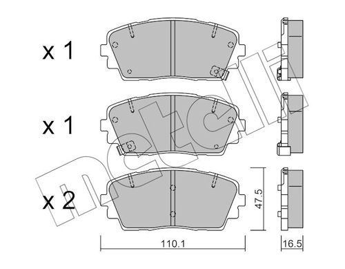 Bremsbelagsatz, Scheibenbremse METELLI 22-0941-0